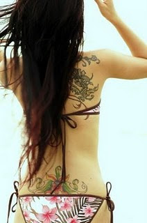  Back Tattoo Design on Sexy Girl 