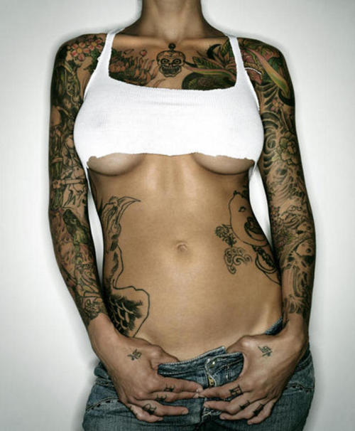 sexy tattooed girls. style body art tattoo: Sexy