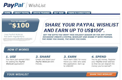 cari duit online paypal wishlist