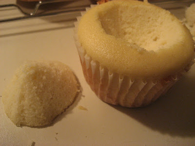 cone method scoop amount filling cupcake step into small