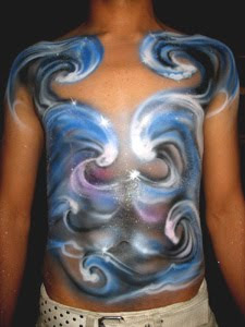 Popular Body Painting at Club Blue