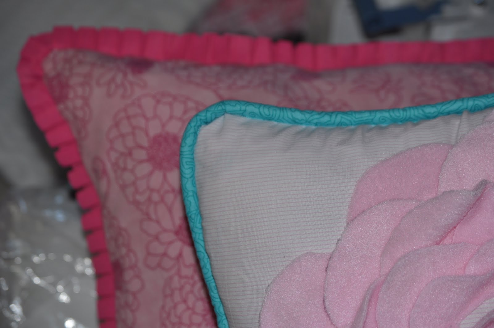 Cassandra Design Pink Ruffle Edge Pillow