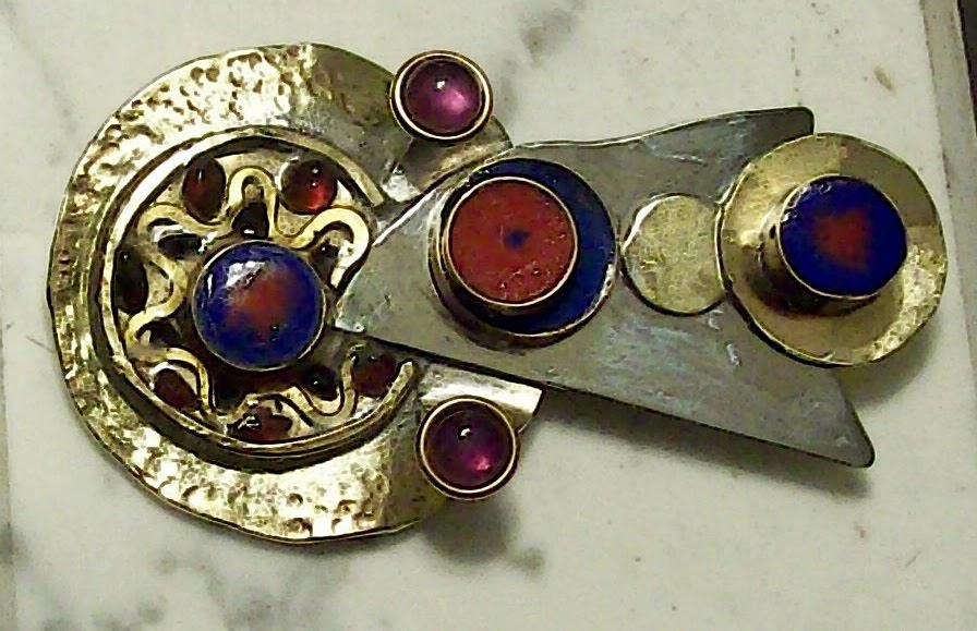 metalsmithing by W.Schweizer brooch with cold enamel