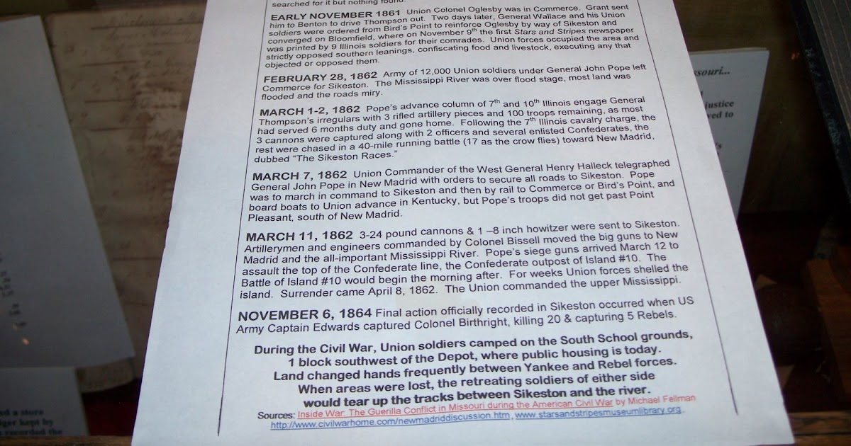 Scott County Genealogy & Historical Society Civil War in Sikeston and