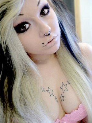 sexy girl with Star Tattoos Designs