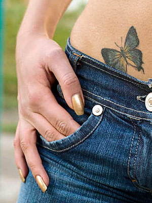 Stomach Butterfly, Tattooswomen, butterfly tattooed