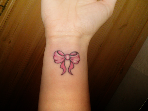 breast cancer ribbon tattoo.