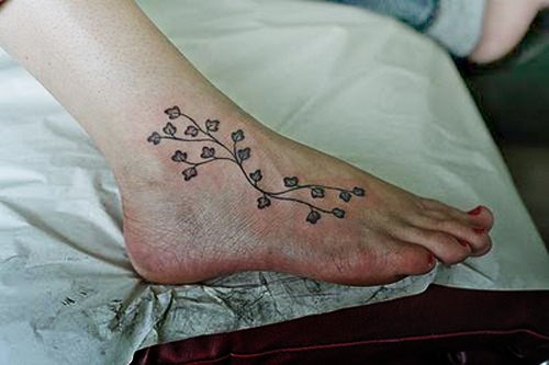 tattoos on foot for girls. best art vine tattoo designs on foot for girls