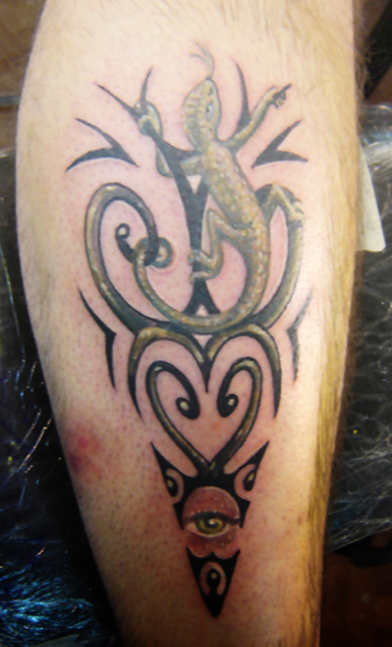 Tribal gecko tattoo designs for men