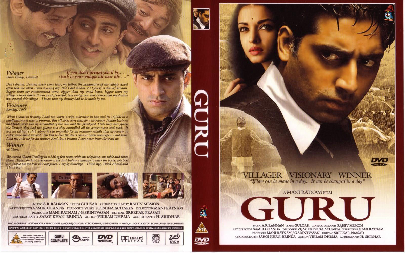 GURU (2.007) con ABHISHEK BACHCHAN + Vídeos Musicales + Jukebox + Sub. Español  Guru2+DVD+full+cover