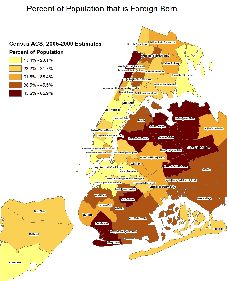 Percent of the Population that is foreign born