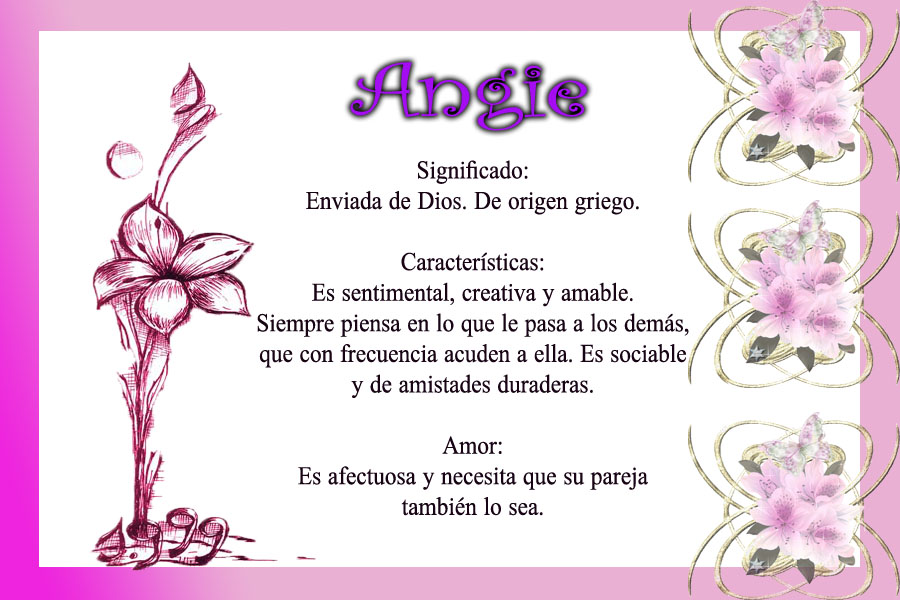 Significado de tu nombre Significado del nombre Angie
