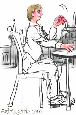 The piano player is a sketch by illustrator Artmagenta