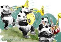 Pandas is a drawing by Artmagenta
