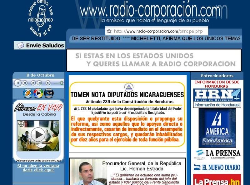 Nicaragua Radio Corporacion la URL es Noticias de la Radio