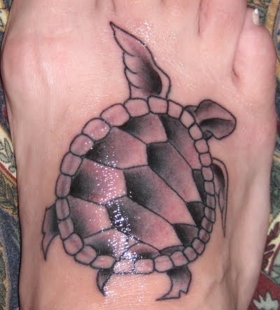 Sea Turtle Tattoo on Foot