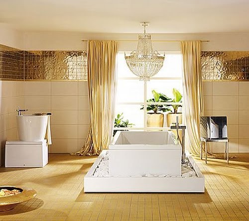 Baños & Estilos: Lindos baños en color dorado