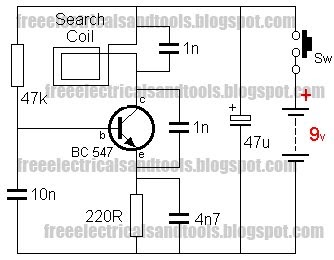 Free Schematic Diagram: The Metal Detector Circuit