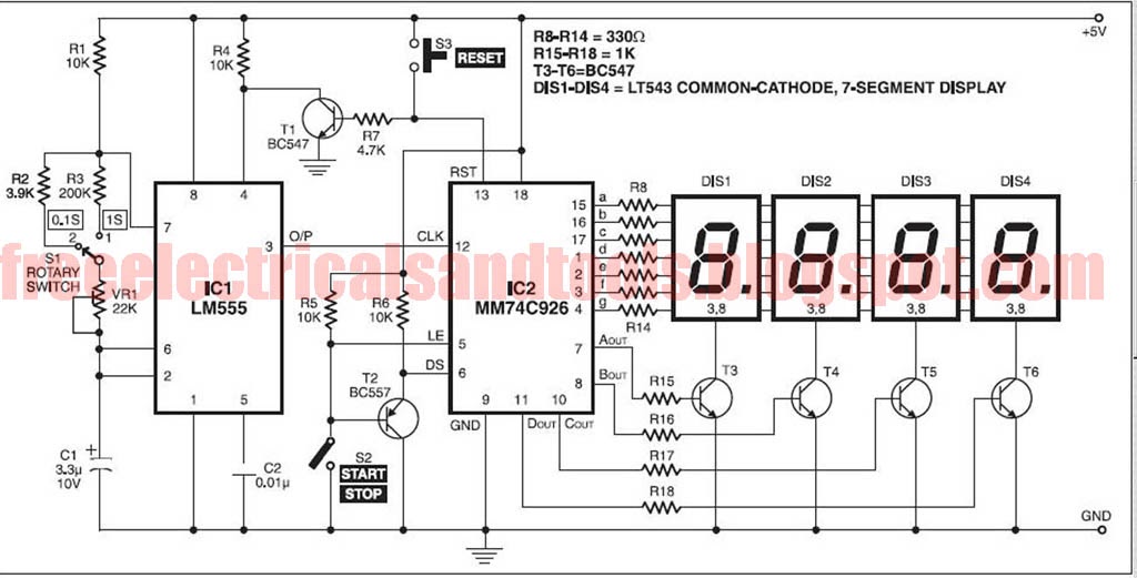 Subwoffer Wiring Diagram Digital Stop Watch Using Ne555 Timer Ic