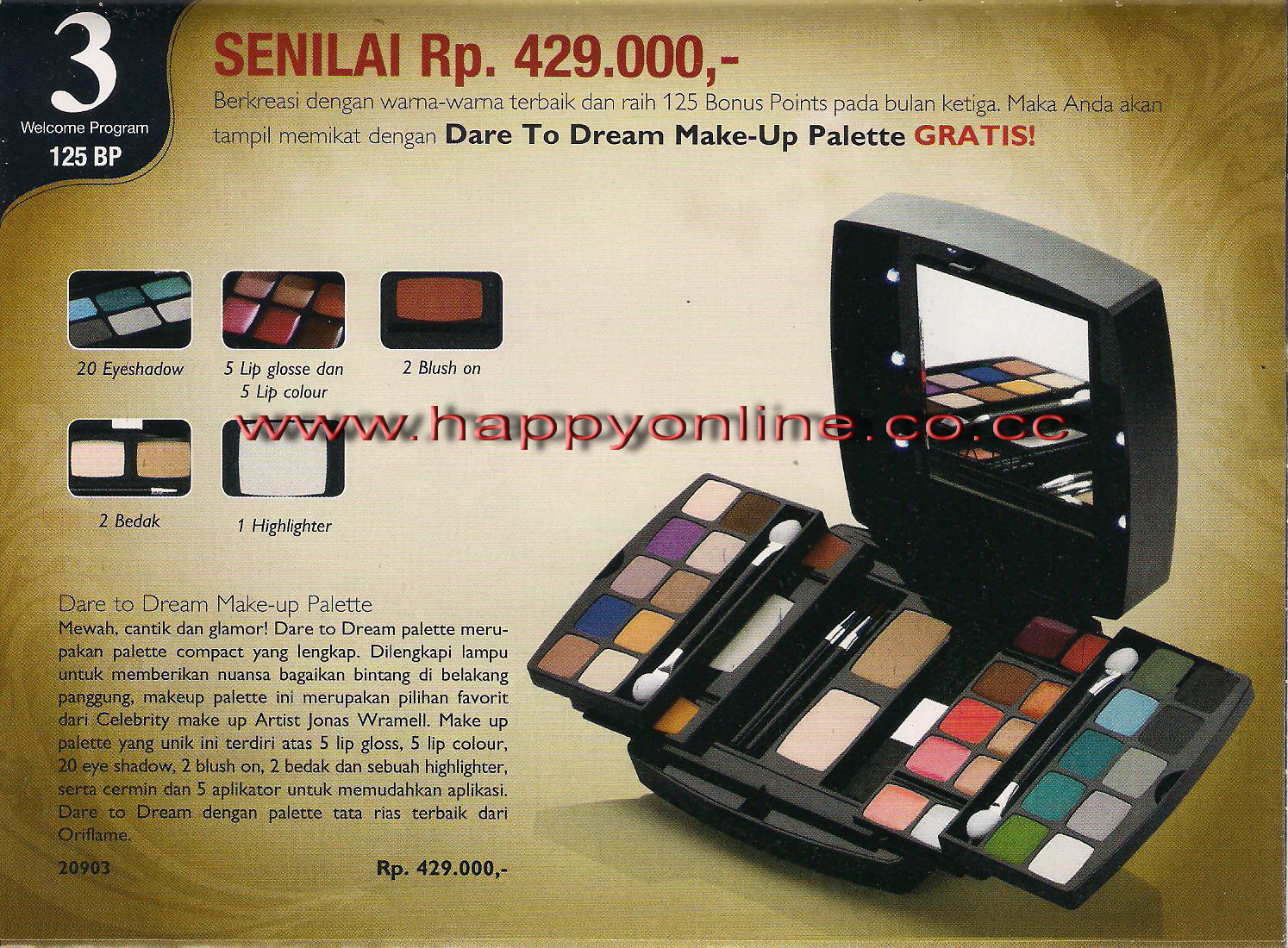 The One Make Up Palette Oriflame Shopee Indonesia