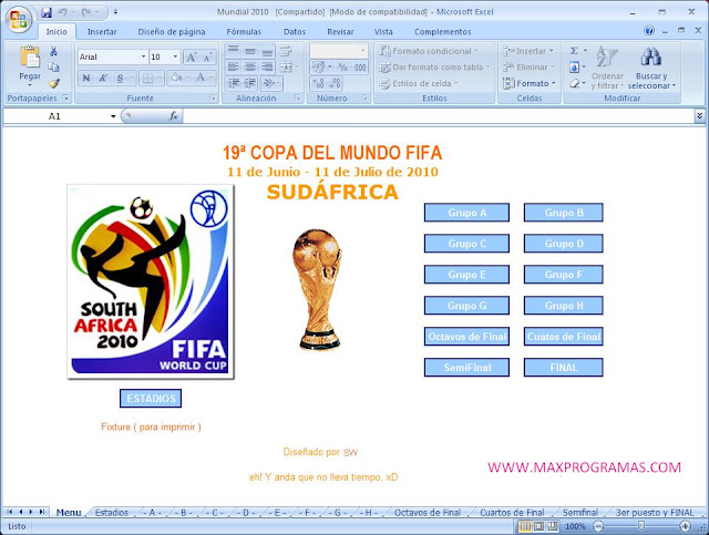 Descargar Fixture para el Mundial Sudáfrica 2010