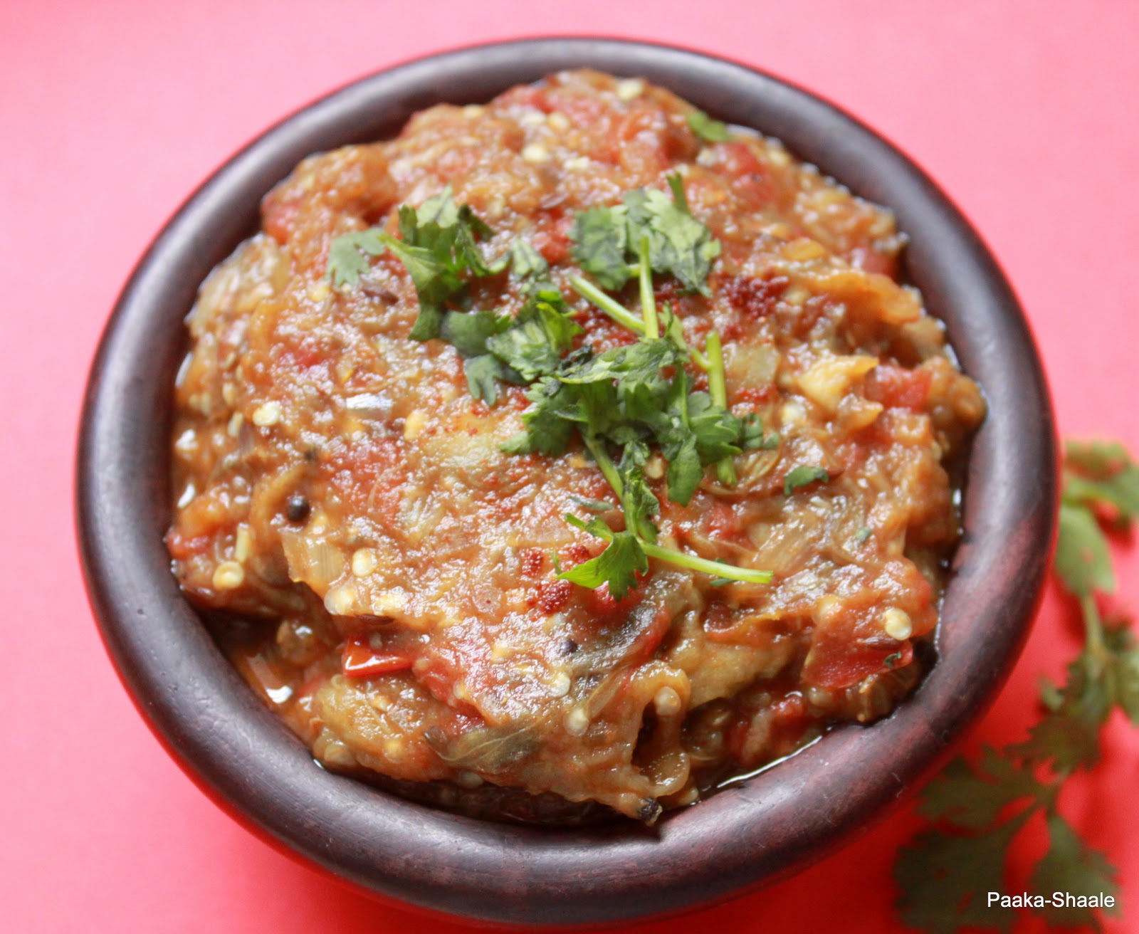 PaakaShaale Roasted eggplant and tomato dip