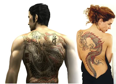 tatuagens de dragão nas costas