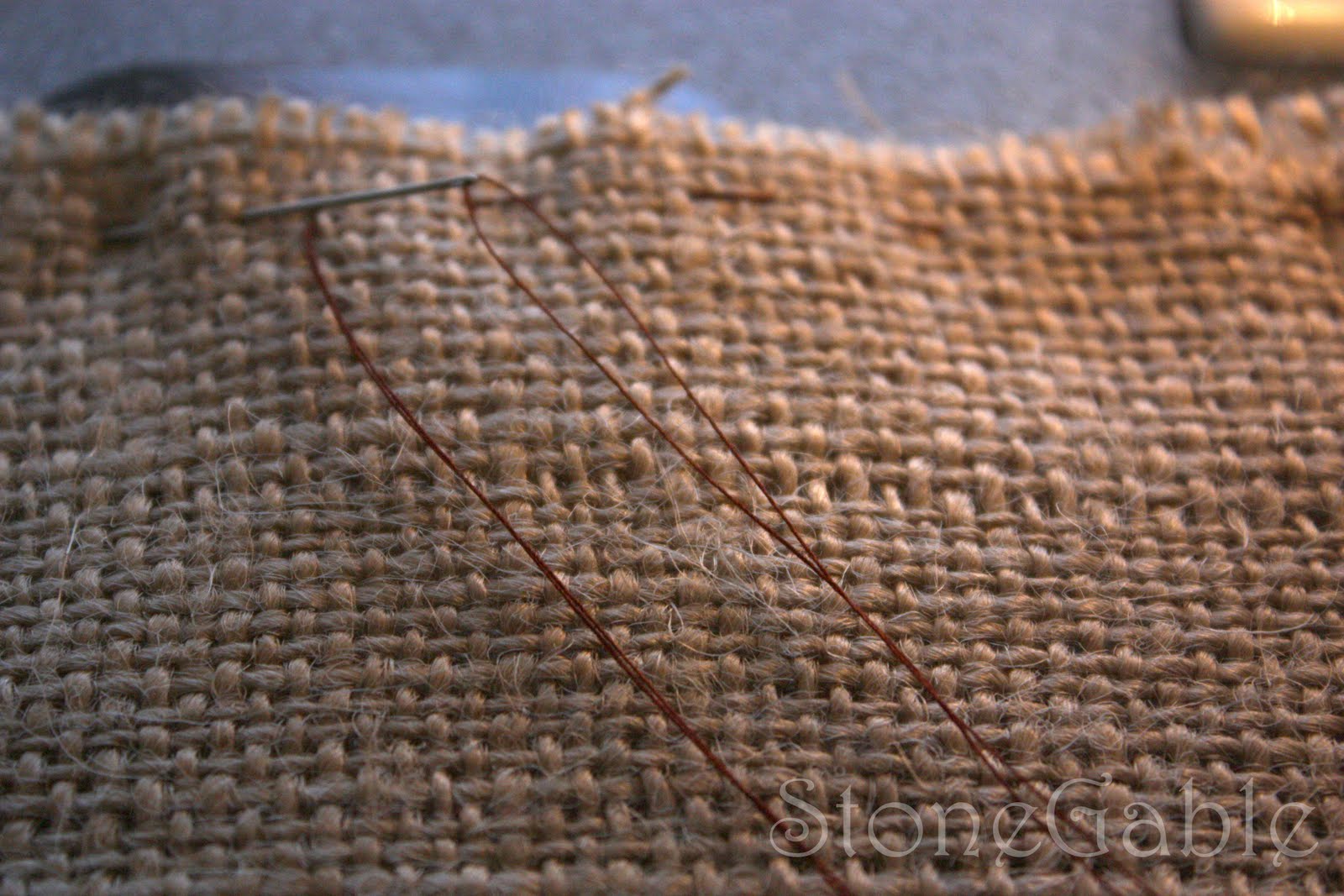 StoneGable Ruffled Burlap Runner