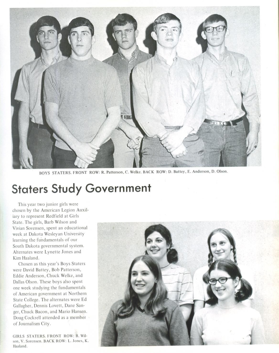 Redfield High School Class of 1970 40 Year Reunion Senior Annual 1970