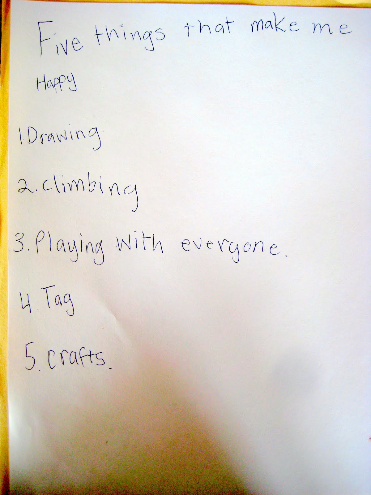 make a list of things you can do to be happy