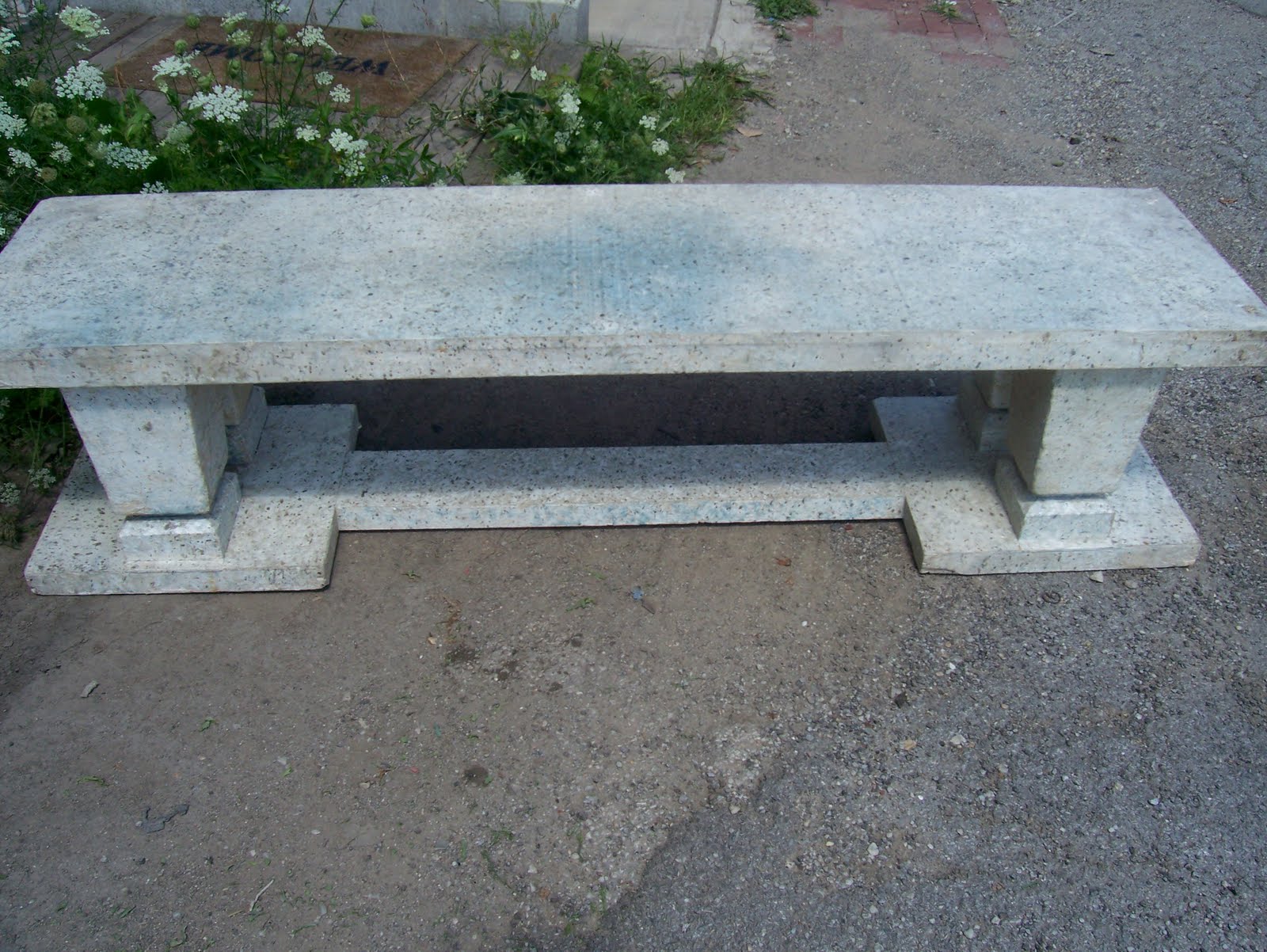 Concrete Patio Bench Miniature Gardening Mini Curved Garden Bench