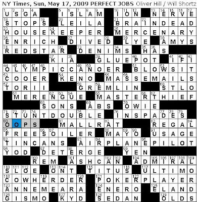 rex parker does the nyt crossword puzzle nigerian born singing star sunday may 17 2009 o hill woodworker s double boiler italian town where napoleon won a historic 1800 battle