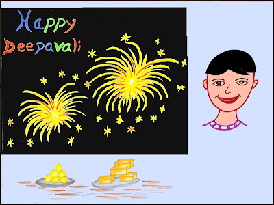 Deepavali Painting - Watercolor and Digital