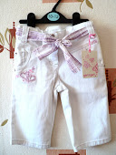 Embroided 3/4 jeans with cotton belt*size 2-3 tahun RM22-SOLD-