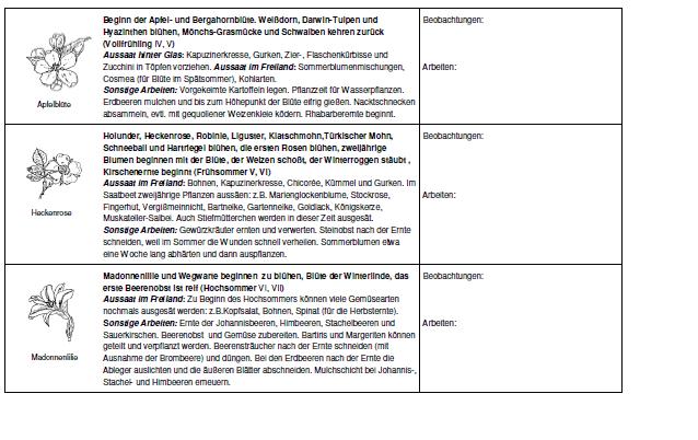 Gartentipps: phänologischer kalender