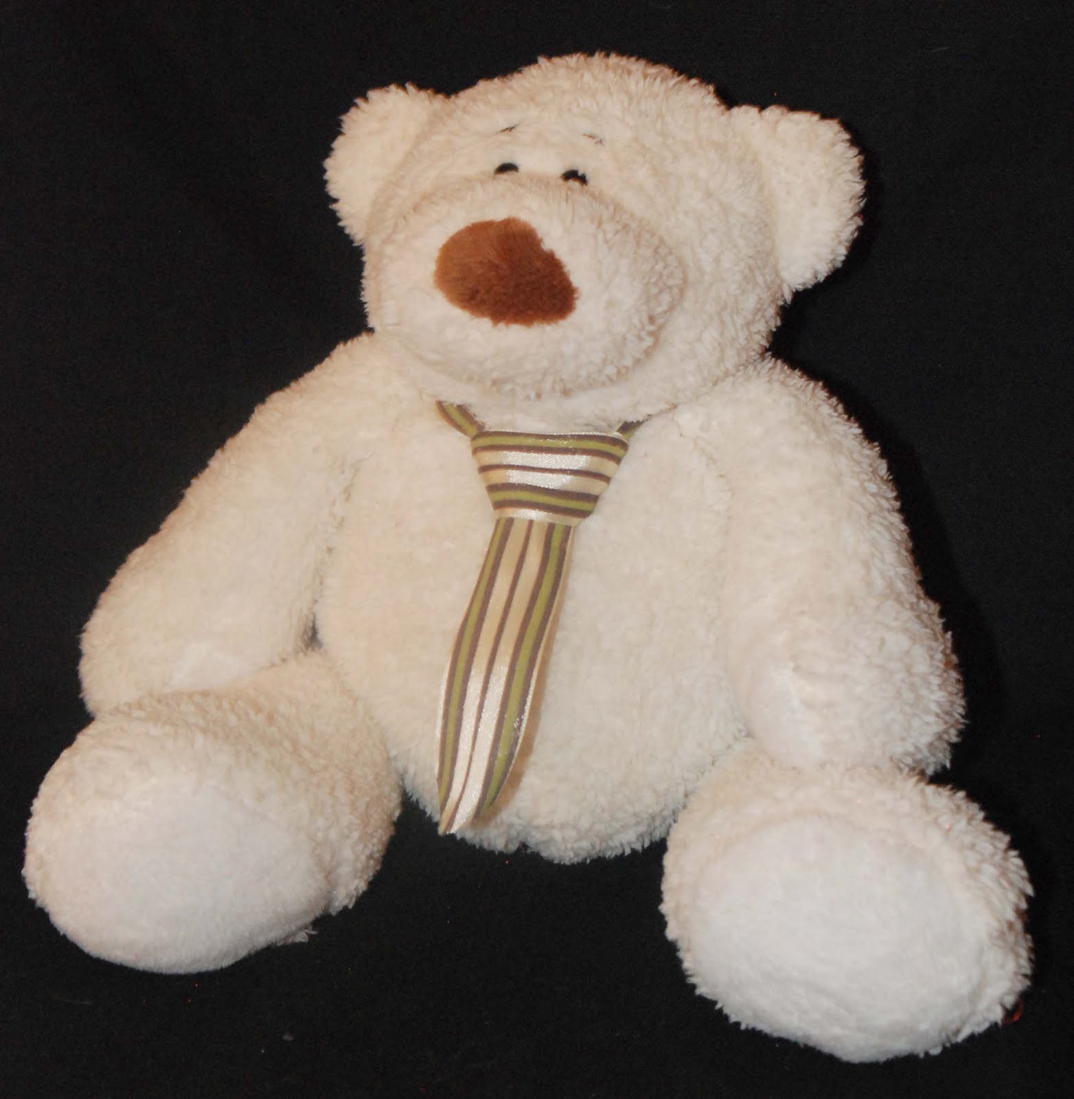 Snuggle Me White Teddy Bear with Tie 12 SOLD