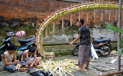 men's making penjor penjor bali