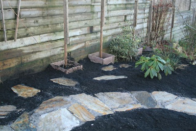 Stepping stones in the soil