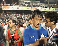 Football player Bhutia with Rajnish Kumar