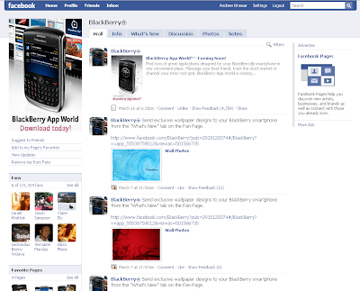 Facebook Blackberry Fan Page via Andrewkinnear.com