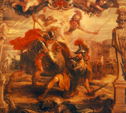 اسطورة اخيل الكاملة Achilles+slays+Hector