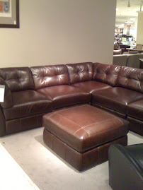 Soft Leather Couch Set with Ottoman
