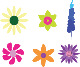 Daisy 2, Daffodil 2, Hibiscus 2, Pansy 2, Petunia 2, Sunflower 2