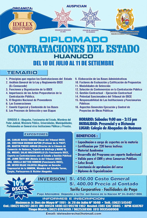Diplomado en Huánuco - CONTRATACIONES CON EL ESTADO