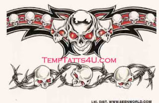 Three Drawings Skull Tattoo