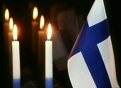 Republic of Finland's 92nd Birthday 6.12.2009 Lippu+ja+kynttil%C3%A4t