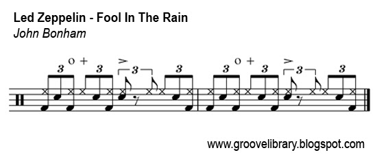 groove library the worlds hippest drum grooves led zeppelin fool in the rain sheet music