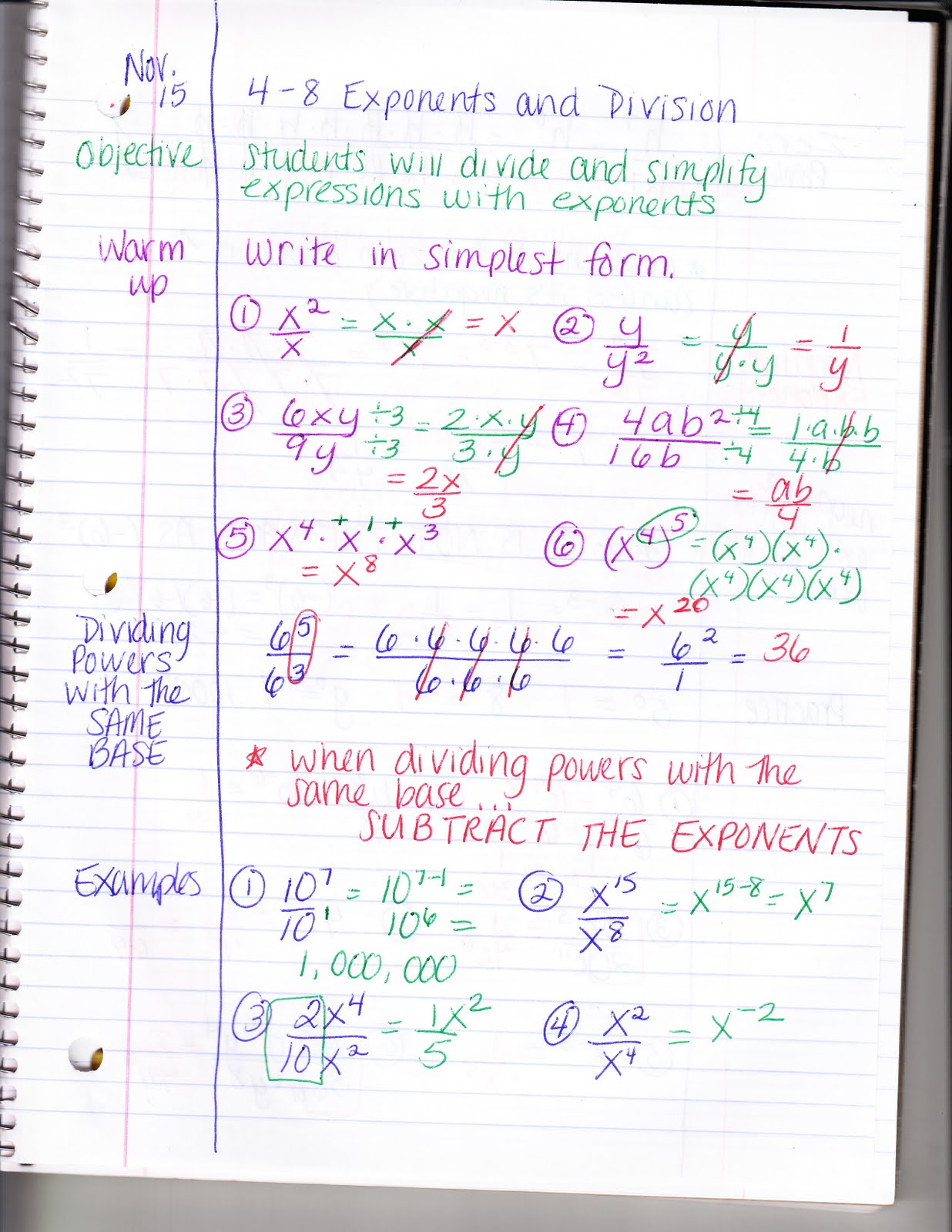 Exponents And Division