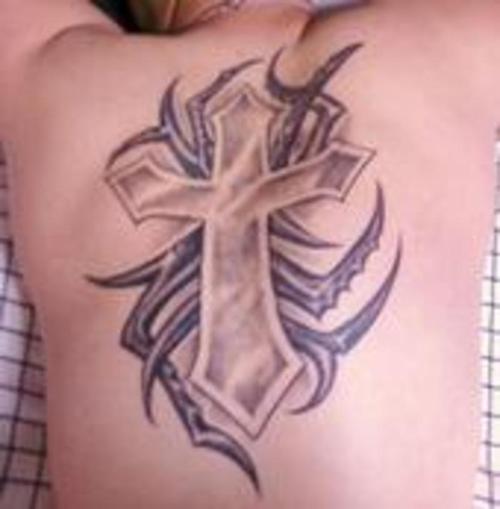 cross tattoos for men on back. wallpaper dragon cross tattoos