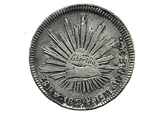 El Real de a ocho, moneda internacional Moneda-peso+mexicano+1824